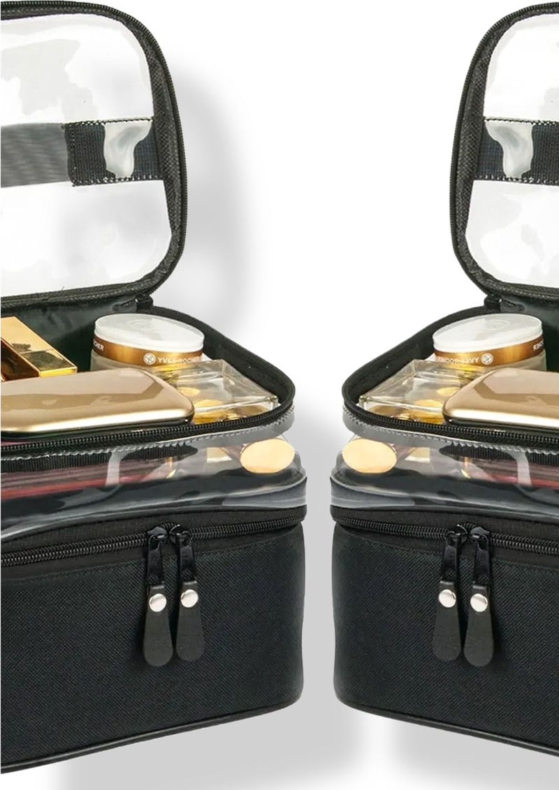 Bambus Home Women's Makeup Bag Two Large Compartments Hanging Foldable Care Travel Organizer  - Image 4