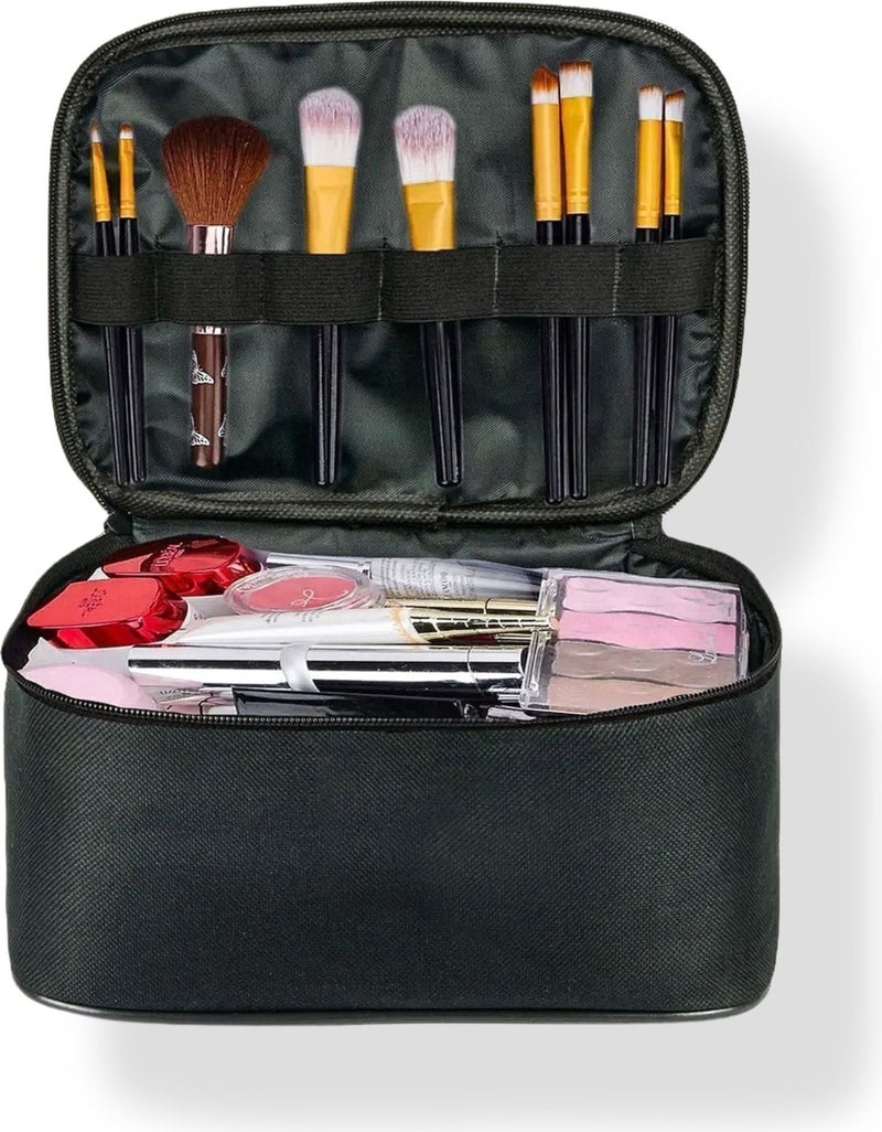 Bambus Home Women's Makeup Bag Two Large Compartments Hanging Foldable Care Travel Organizer  - Image 5