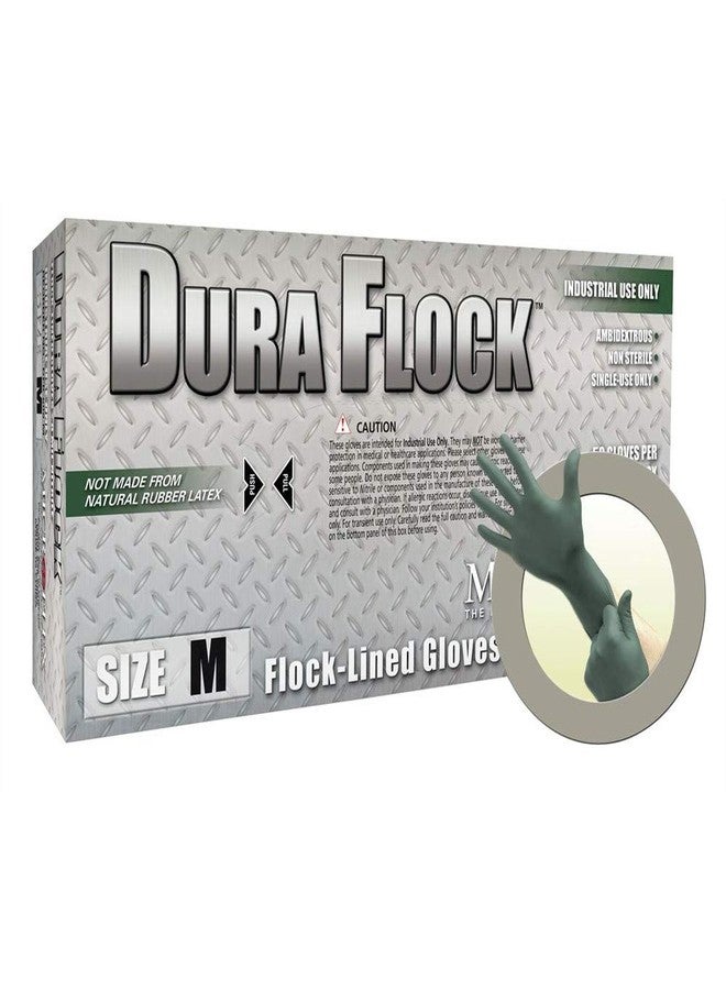 Ansell DURA Flock 8 MIL Flock-Lined Green Nitrile Glove E