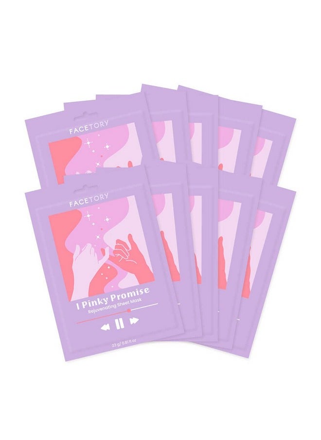 FACETORY FACETORY K Beauty Face Mask Skin Care - REJUVENATING Sheet Mask for ACNE-PRONE Skin with Beetroot Extract | Brighten Skin, Protect, Strengthen (10 Pack)  - Image 1