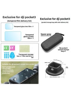 Generic For DJI Pocket 3 Yuntai Osmo Pocket 3 Eyes Accessories Desktop Foot Tempered Film Accessories-Color:Pocket3 Large Base + Black Storage Bag + 1 Set Of Tempered Film  - Image 1