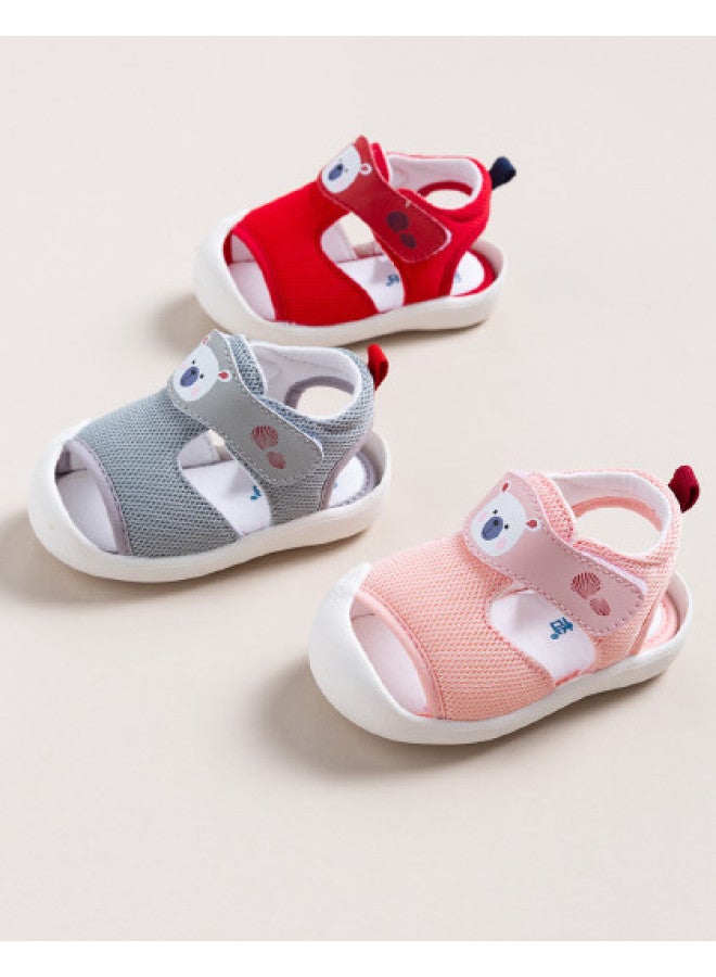 Bornbay summer Baby First Walkers - Wide Toe Anti-collision Bear Design Soft Mesh Shoes - Image 1