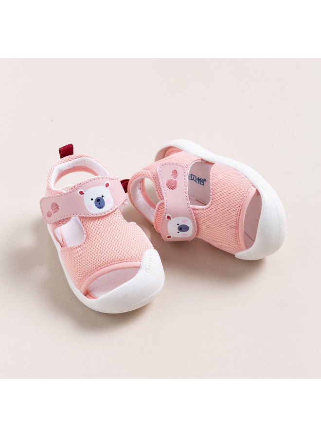 Bornbay summer Baby First Walkers - Wide Toe Anti-collision Bear Design Soft Mesh Shoes - Image 2