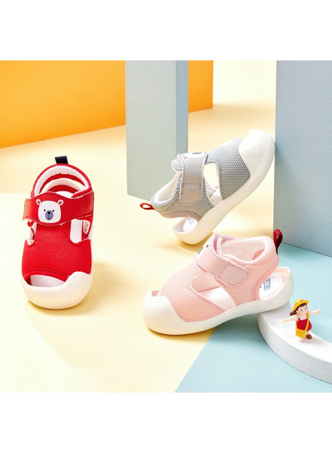 Bornbay summer Baby First Walkers - Wide Toe Anti-collision Bear Design Soft Mesh Shoes - Image 3