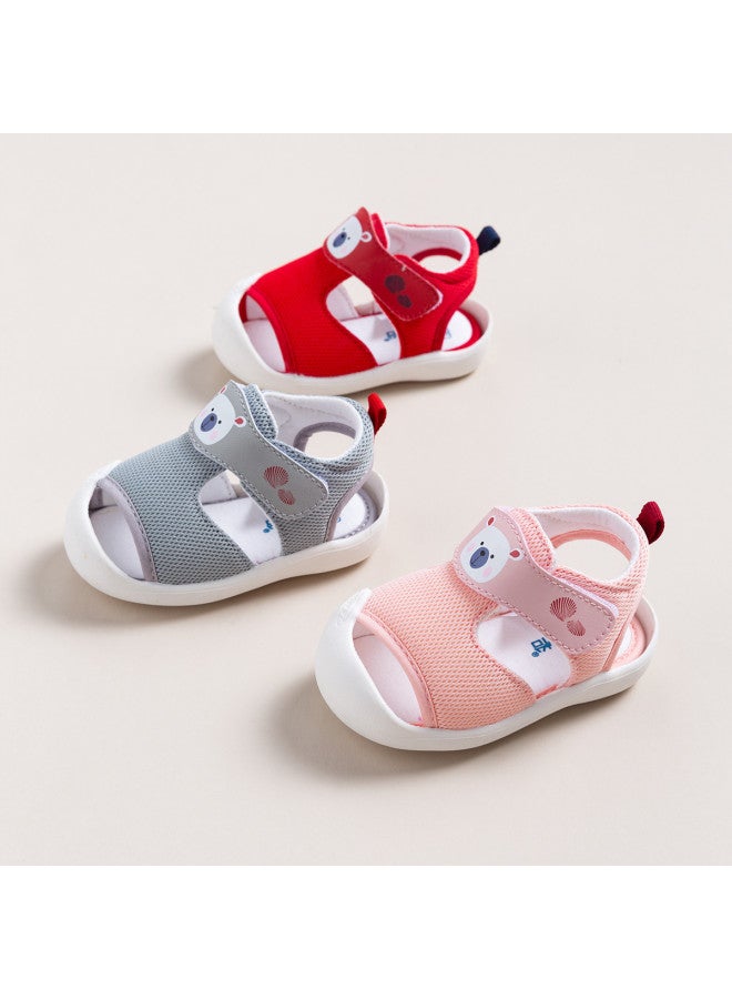 Bornbay summer Baby First Walkers - Wide Toe Anti-collision Bear Design Soft Mesh Shoes - Image 5
