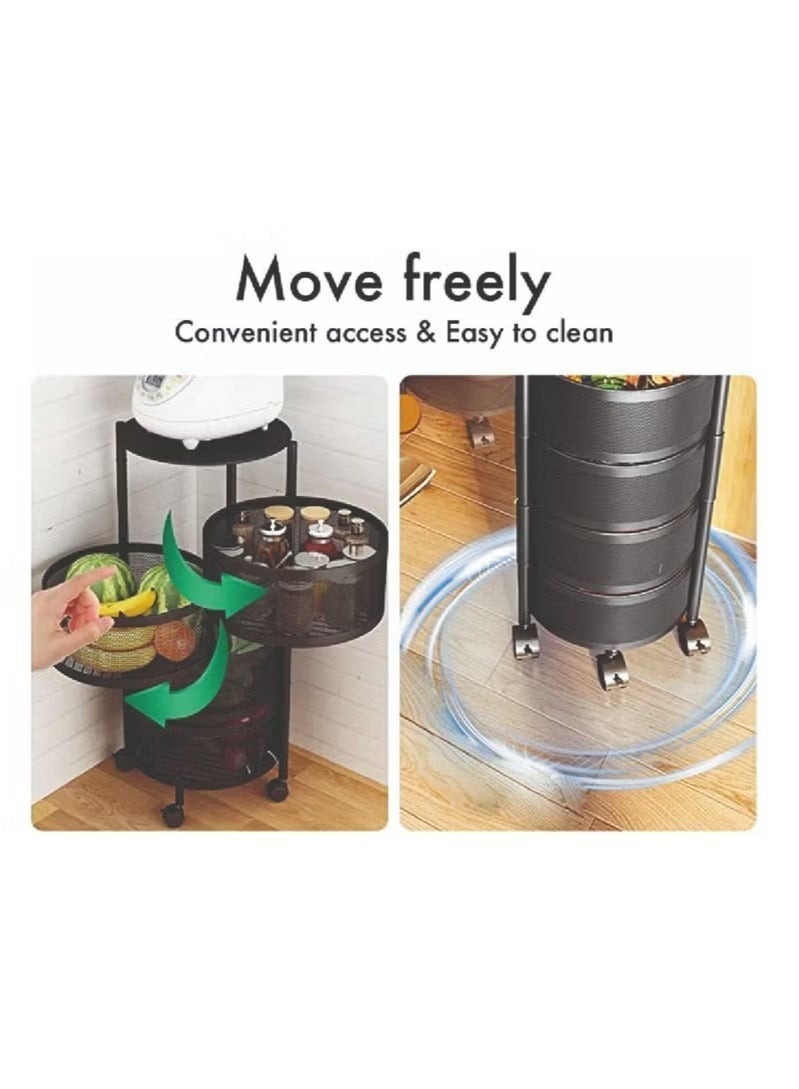 سلة تخزين دوارة باللون الأسود مقاس 90*34*34 سم - Image 4