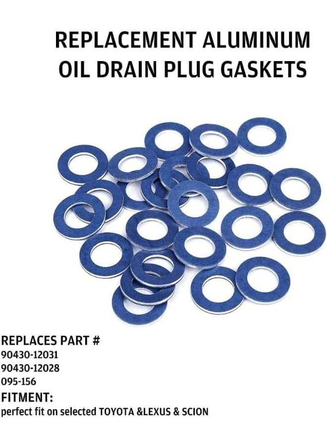 KOROP AUTO PARTS 90430-12031 (24Pcs) Aluminum Oil Drain Plug Gaskets Fits for Toyota Lexus Scion Crush Washer Seals  - Image 2