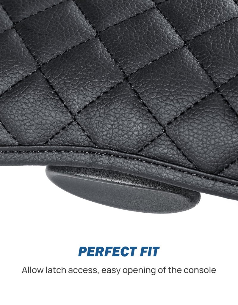 JOYTUTUS Center Console Cover Compatible with 2002-2012 Ram 1500 2500 3500 Jump Seat Console, Leather Arm Rest Armrest Cover for Car, Middle Console Cover Car Arm Rest Cover Replacement, with 2 Pocket - Image 5