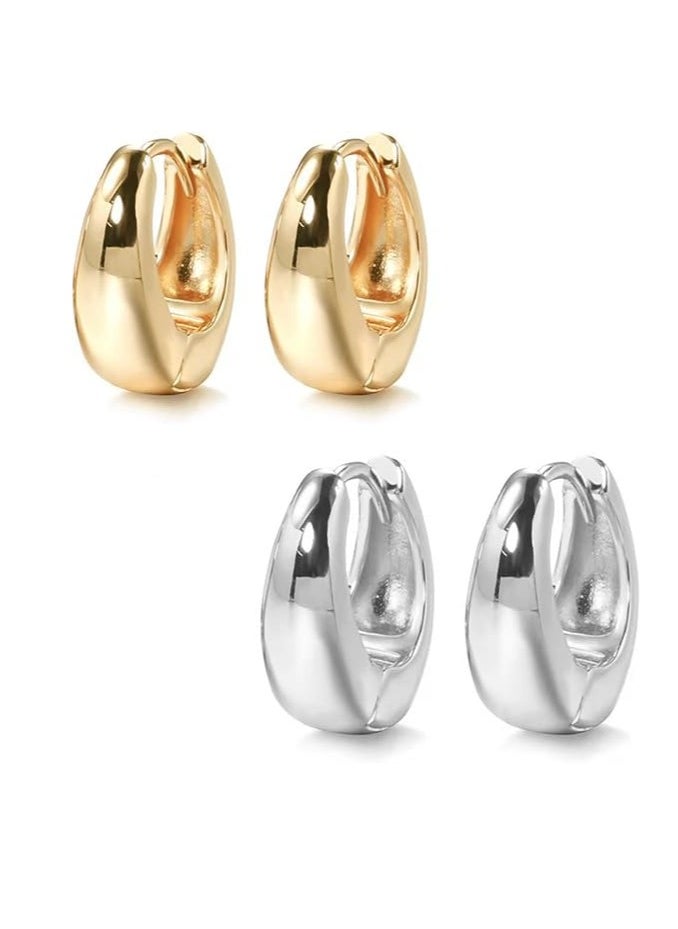 Fayrouz Jewellery Fayrouz Jewelry Hoop Earrings for Women, 18K Gold Plated Lightweight Hypoallergenic Hoop Earrings for Girls, Earrings for All Occasions  - Image 1