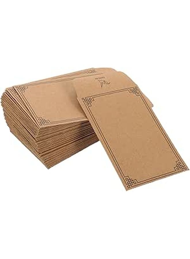 Self Adhesive Kraft Paper Envelopes 100 Pack For Money Seeds Coins Credit Cards - Image 1