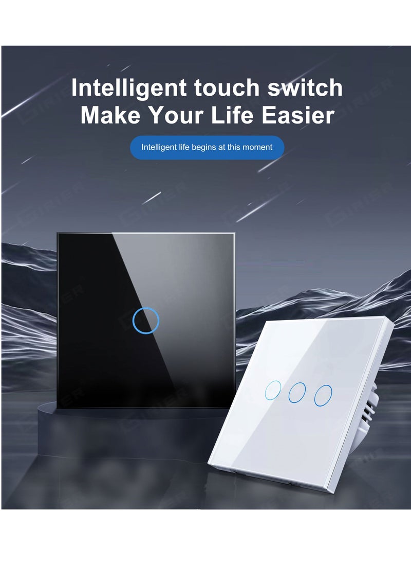 Generic - Smart Touch Wall Switch with WiFi, EU, No Neutral Wire Required, 3 Gang, 220V, Tuya Smart Home, Support Alexa, Google Home - Image 1