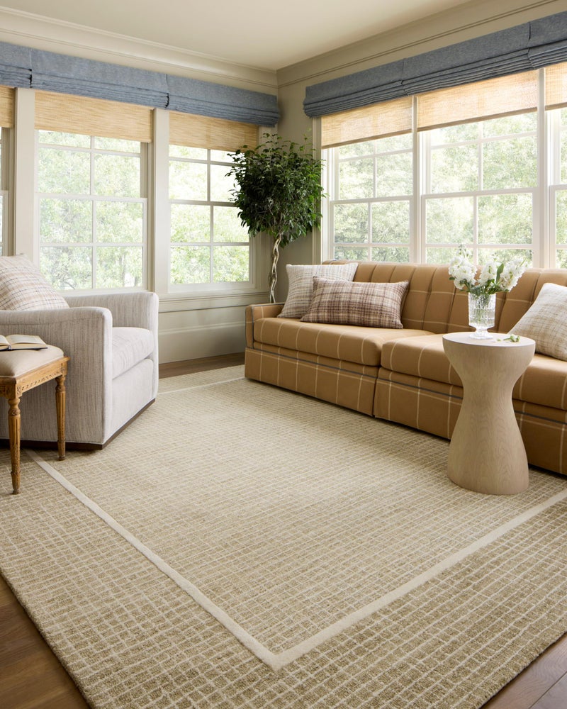 Loloi Chris Loves Julia Briggs Collection, Wheat & Ivory, 2'-6" x 9'-9" Runner Rug â€“ Minimal Gritted Design Area Rugs for Living Room Bedroom Entryway & Hallway No Shed High Traffic Home Decor Rug - Image 1