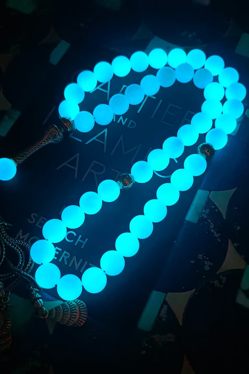 موجود 45 مسبحة صلاة من الأحجار المضيئة/تسبيح/10 مم/تتألق في الظلام، وتنير الإيمان - Image 3