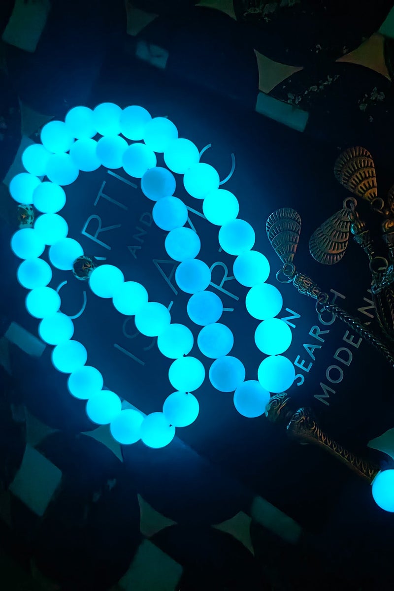 موجود 45 مسبحة صلاة من الأحجار المضيئة/تسبيح/10 مم/تتألق في الظلام، وتنير الإيمان - Image 5