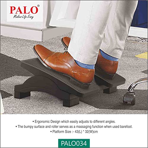 PALO034 PALO Ergonomic Two Heights & Angle Adjustable Split Type Pedal Footrest with Roller - Image 5
