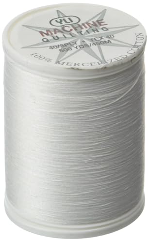 YLI Machine Quilting Thread 40 wt ExtraLong Staple Cotton Thread 500 yd Spool Designed for Quilting White