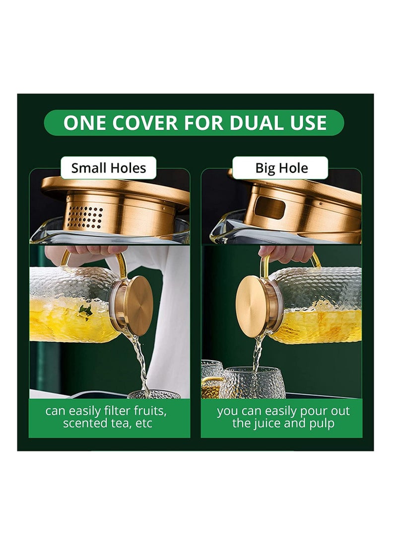 1Chase Heat Resistant Borosilicate Glass Water Pitcher With Bamboo Lid And Stainless Steel Strainer, 1800 ML  - Image 5