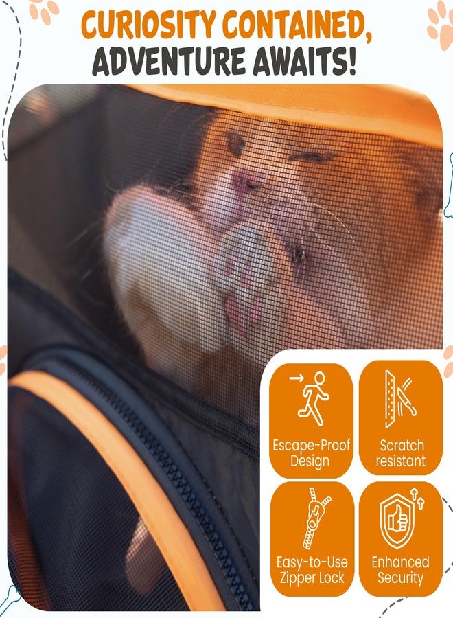 Joyful Mist Cat Tent & Tunnel Enclosure – 47" Outdoor Playpen with 106" Tunnel, Water-Resistant Mesh, Zipper Door & Carry Bag – Portable Catio for Cats, Rabbits & Small Pets - Image 4