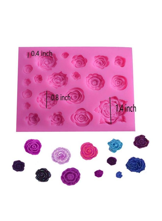OBTANIM Silicone Rose Flower Fondant Mold 21 Cavity Roses Shape Cake Cupcake Top Decoration Mould For Chocolate Handmade Candy Making Pastry Candle Diy Dessert Tool - Image 4