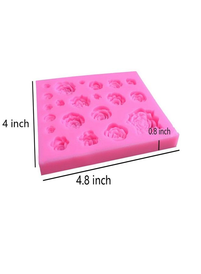 OBTANIM Silicone Rose Flower Fondant Mold 21 Cavity Roses Shape Cake Cupcake Top Decoration Mould For Chocolate Handmade Candy Making Pastry Candle Diy Dessert Tool - Image 3