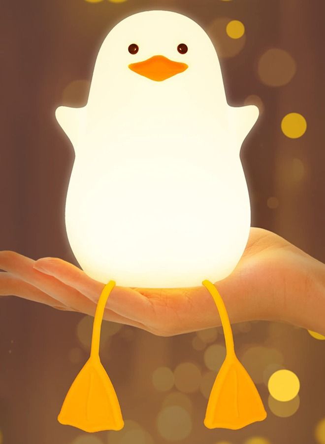 Rock Pow Night Light for Kids with 2 Color Changing Mode and Dimming Function, Rechargeable LED Night Light with 20 Minutes Timer and Tap Control Cute Duck Shape - Image 1