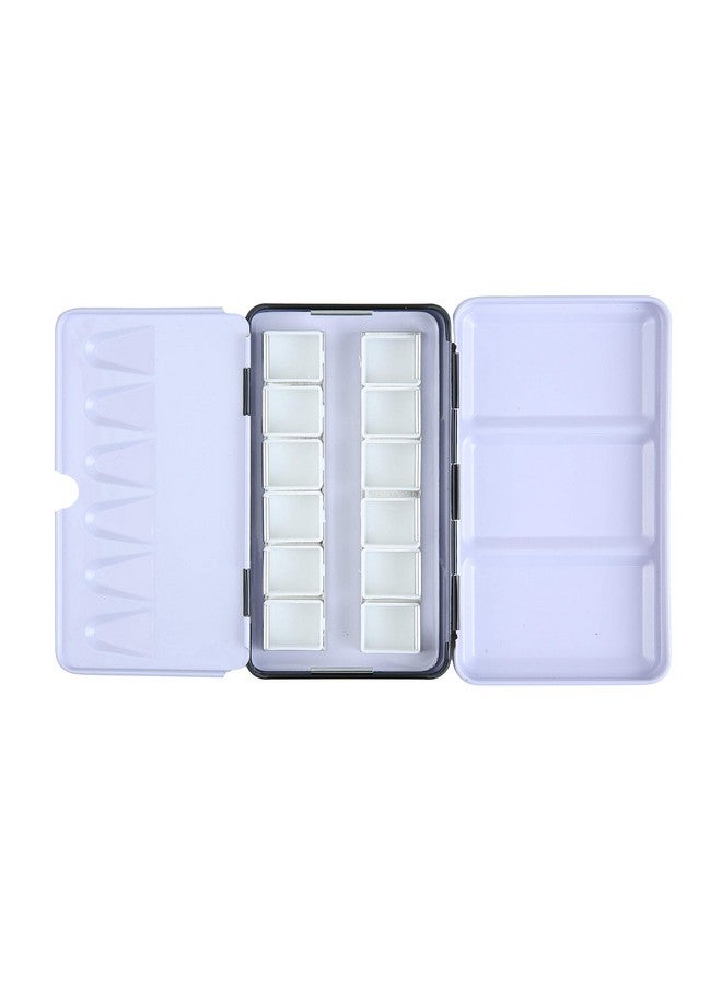 Brustro Empty Watercolour 12 Half Pan Metal Box (Pans Included) - Image 1