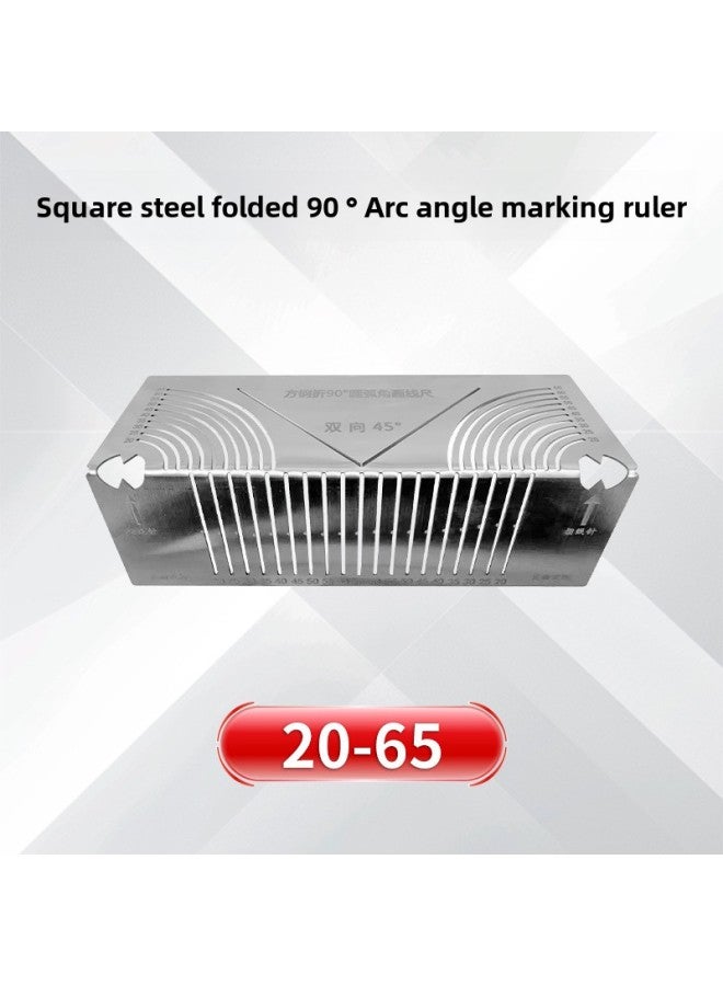 Square Tube Folding Round Foot Square Steel Folding 90 Degree Arc Angle Drawing Line Ruler Square Tube Changing Right Angle Arc Multi-function Marking Special-Model:Square Tube Folding Ruler - Image 4