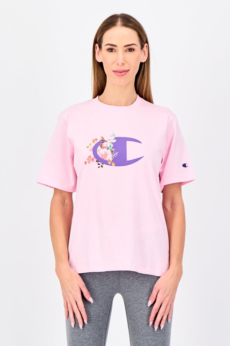 Champion Women Sportswear Fit Short Sleeve Outdoor T-Shirt, Pink - Image 1