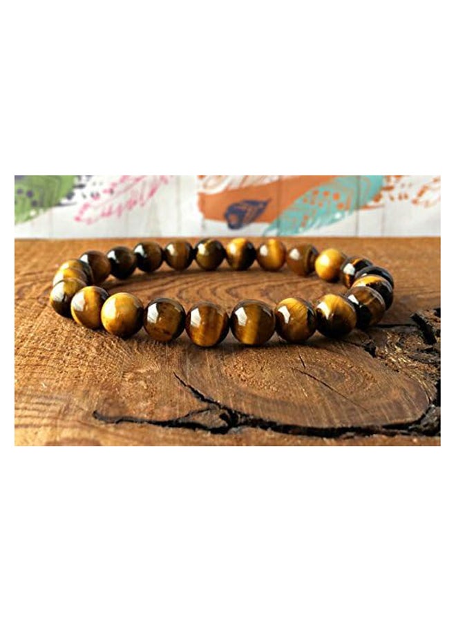 Personalized Gift 8mm Stretchable Multi Tiger Eye Bracelet Round, Smooth 7" for mens, womens, gf, bf &Adult., Gemstone Metal Stone, unknown - Image 3