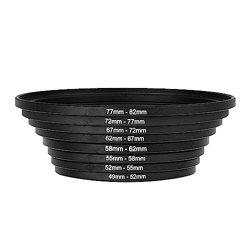 HIFFIN Camera Lens Step Up Filter Adapter Rings, 49-52, 52-55, 55-58, 58-62, 62-67, 67-72, 72-77, 77-82mm Metal Step Up Rings Kit with Anodized Aluminum Threaded Black Frame - Image 3