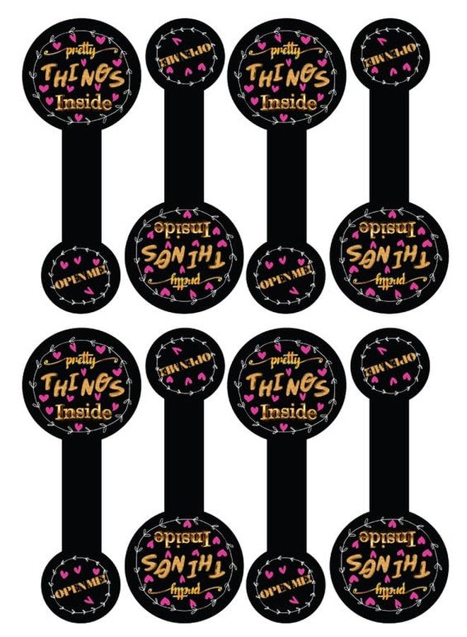 D2C Gift Wrap Sticker Preety Thing Inside Black Color Self Adhesive Sticker Gift Wrapping Supplies Craft Sealing Stickers (3.8x1.5 Inch) Pack of 512 - Image 1