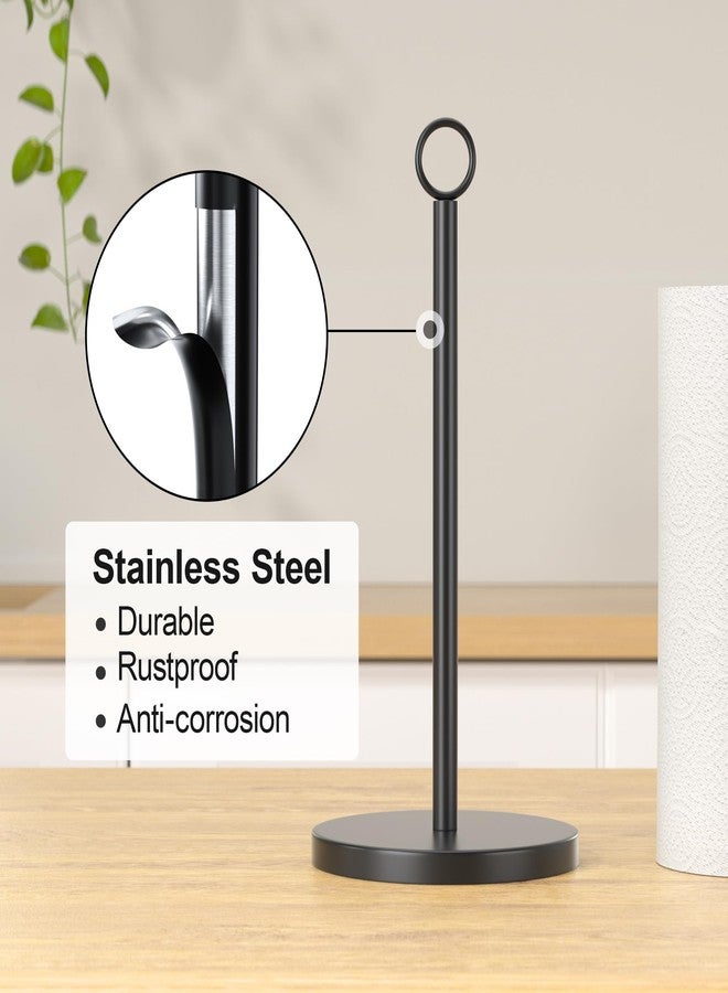 pickpiff Kitchen Roll Holder Black Standing, Kitchen Paper Towel Holder for Standard and Large Rolls for Kitchen and Dining Table Worktop, Kitchen Roll Holder No Drilling for Kitchen Storage & Organisation - Image 2