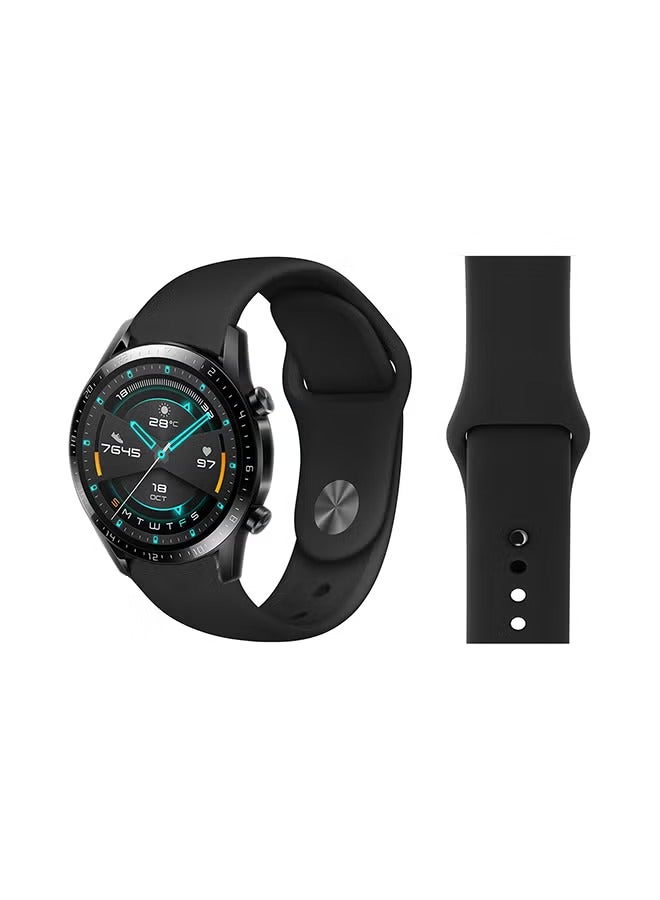 PROMASS Stylish Silicone Replacement Band For Huawei Watch GT/GT2 Black