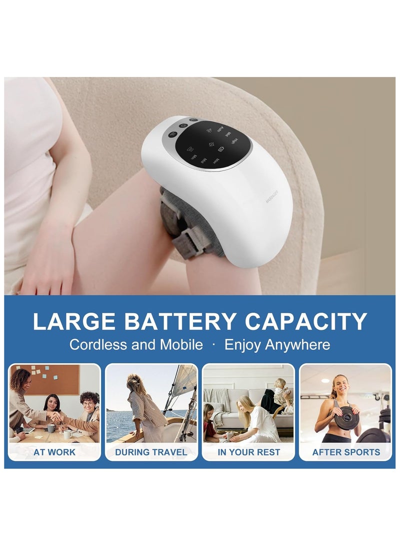 Cordless Adjustable Temperature Knee Massager With Infrared Heat And Vibration With Clear Visible LED Screen For Swelling Stiff Pain Joints - Image 2