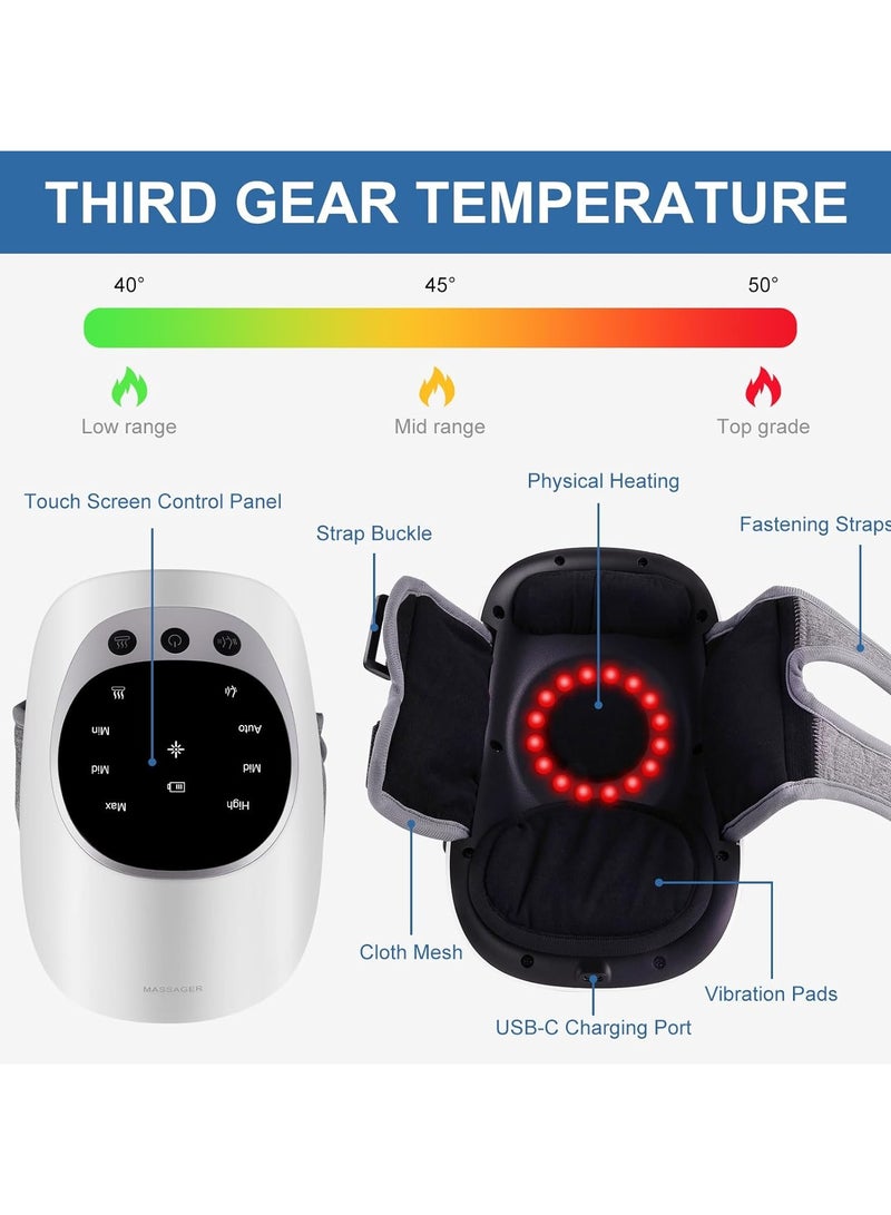 Cordless Adjustable Temperature Knee Massager With Infrared Heat And Vibration With Clear Visible LED Screen For Swelling Stiff Pain Joints - Image 3
