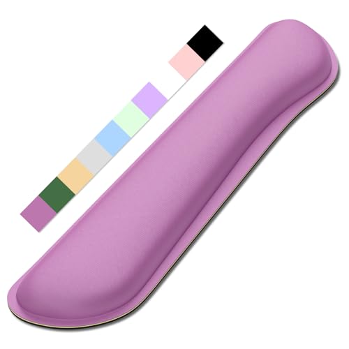 Dapesuom Enlarge Keyboard Wrist Rest, Memory Foam Keyboard Wrist Cushion for Computer Desk Mats Support, Pain Relief Ergonomic Mouse Pad Rests with Non-Slip Base for Gaming, Laptop, Radiant Orchid - Image 1