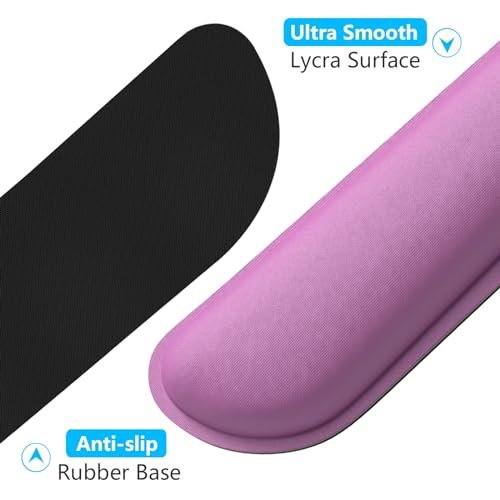 Dapesuom Enlarge Keyboard Wrist Rest, Memory Foam Keyboard Wrist Cushion for Computer Desk Mats Support, Pain Relief Ergonomic Mouse Pad Rests with Non-Slip Base for Gaming, Laptop, Radiant Orchid - Image 4