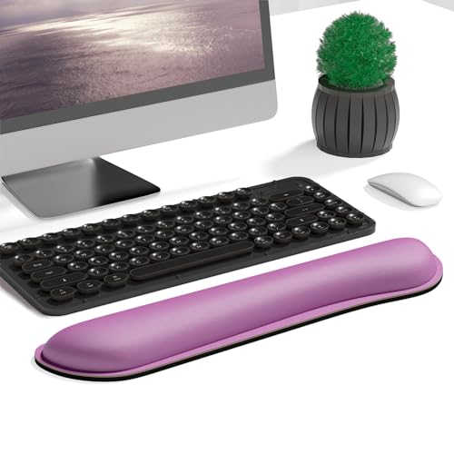Dapesuom Enlarge Keyboard Wrist Rest, Memory Foam Keyboard Wrist Cushion for Computer Desk Mats Support, Pain Relief Ergonomic Mouse Pad Rests with Non-Slip Base for Gaming, Laptop, Radiant Orchid - Image 2