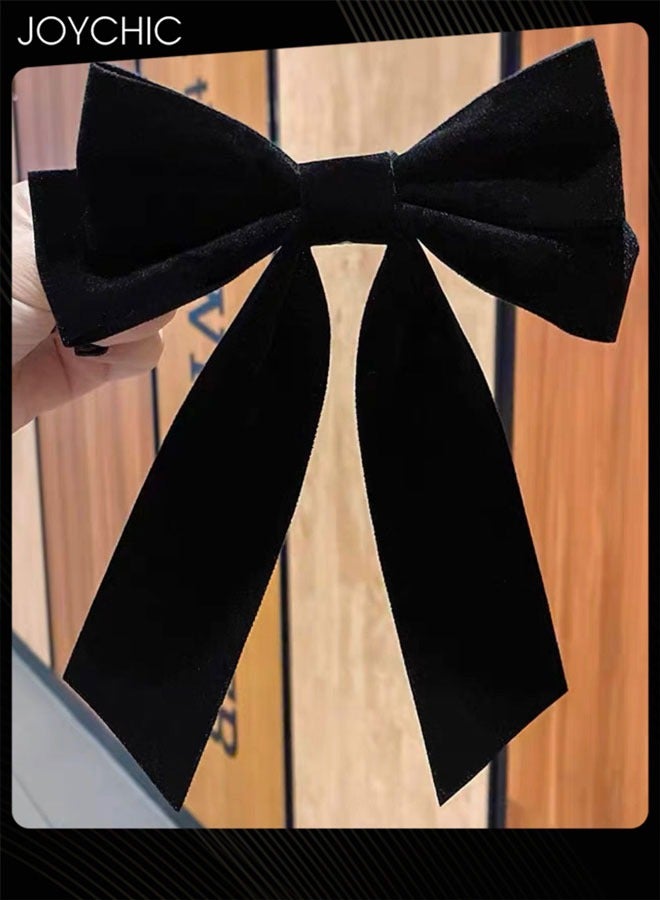 Joychic رباط شعر مخملي من قطعتين مع ذيل ساتان طويل لتزيين الرأس للنساء والفتيات هدايا - Image 3