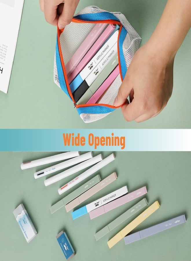 Mr. Pen- Mesh Pencil Case, White, Mesh Zipper Pouch Bags, Cosmetic Bag, Purse Pouch - Image 5