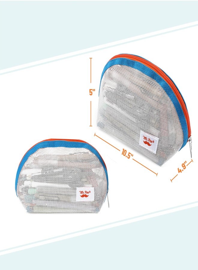 Mr. Pen- Mesh Pencil Case, White, Mesh Zipper Pouch Bags, Cosmetic Bag, Purse Pouch - Image 2