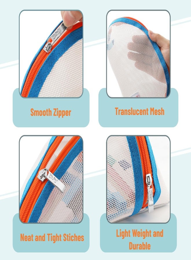 Mr. Pen- Mesh Pencil Case, White, Mesh Zipper Pouch Bags, Cosmetic Bag, Purse Pouch - Image 3