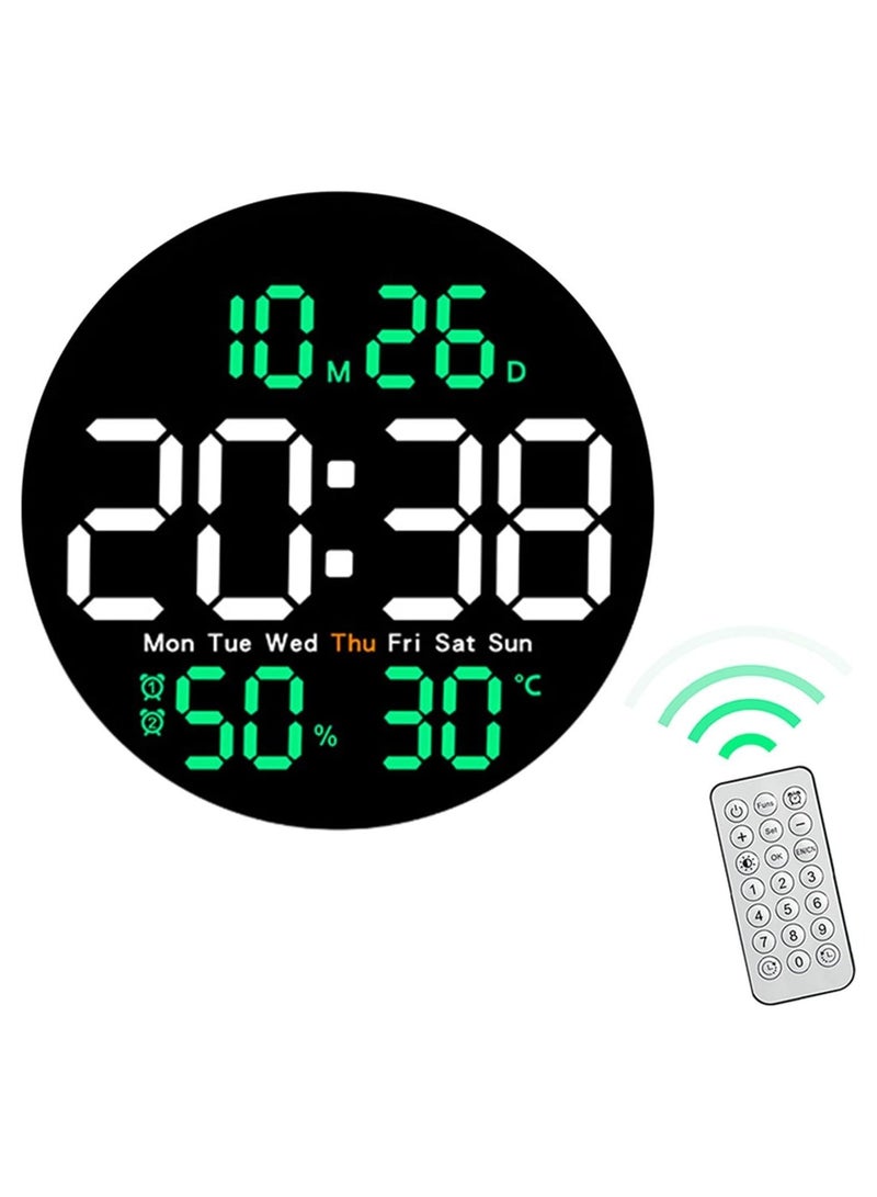Shopit Digital Wall Clock Large Display, 10 Inch Large Wall Clocks, Led Digital Clock With Remote Control, Automatic Brightness Dimmer Big Clock With Date Week Temperature - Image 1