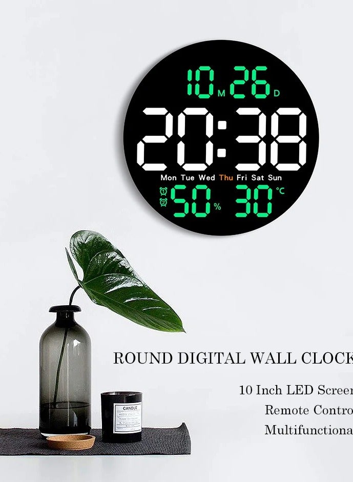 Shopit Digital Wall Clock Large Display, 10 Inch Large Wall Clocks, Led Digital Clock With Remote Control, Automatic Brightness Dimmer Big Clock With Date Week Temperature - Image 3