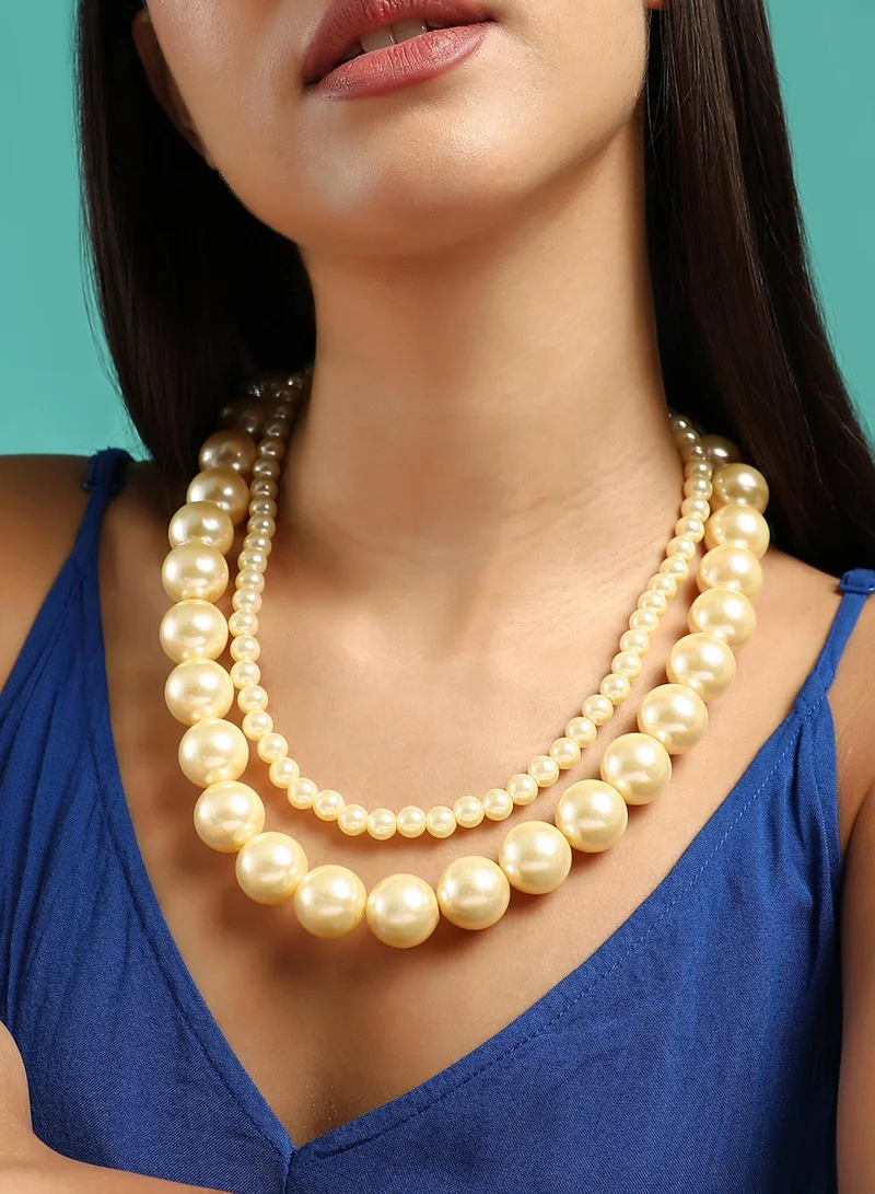 SOHI Brass Pearls Artificial Necklace Jewellery
