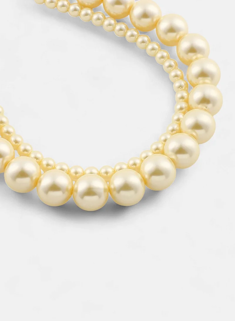 SOHI Brass Pearls Artificial Necklace Jewellery