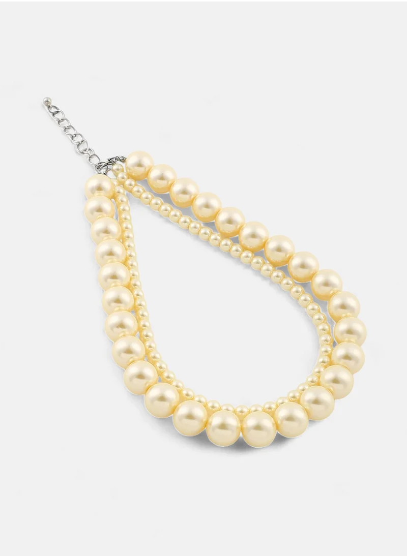 SOHI Brass Pearls Necklace