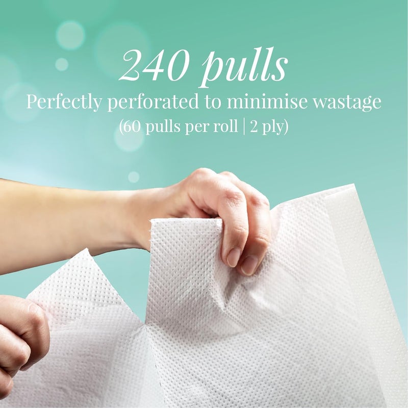 Origami Kitchen Roll pack of 4, 60 Pulls each 2 ply (Total 4 Rolls, 240 Sheets) - Image 5