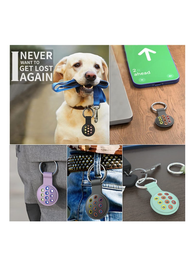 Y&D - 4 Pack for Airtags Case, Soft Silicone Holder Set Keychain,Multicolor Anti-Lost Item Accessories Luggage, Backpack, Walle, Key, Cat, Dog - Image 1