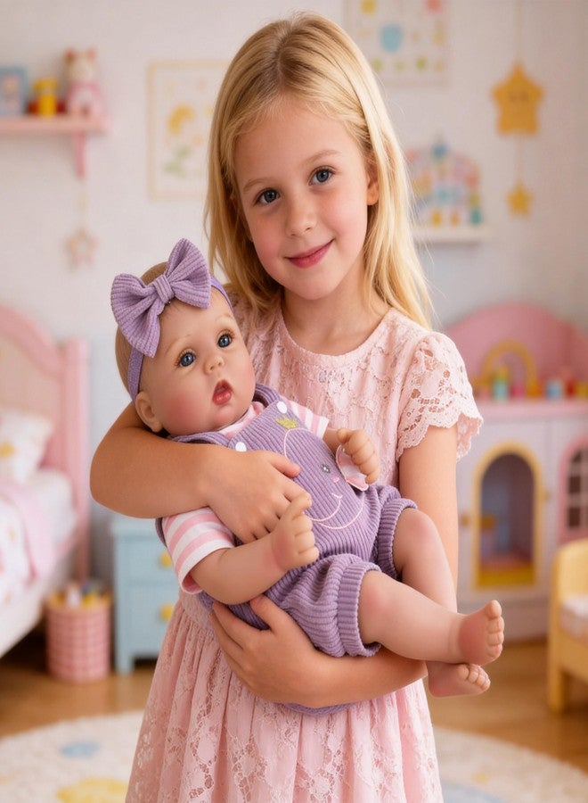 EKOKIZ Lifelike Reborn Baby Dolls - 18 Inch Realistic Baby Doll Cloth Body Newborn Girl with Elephant Outfit & Accessories, Gift Box Included for Kids Role Play, Cuddling & Collectors - Image 2